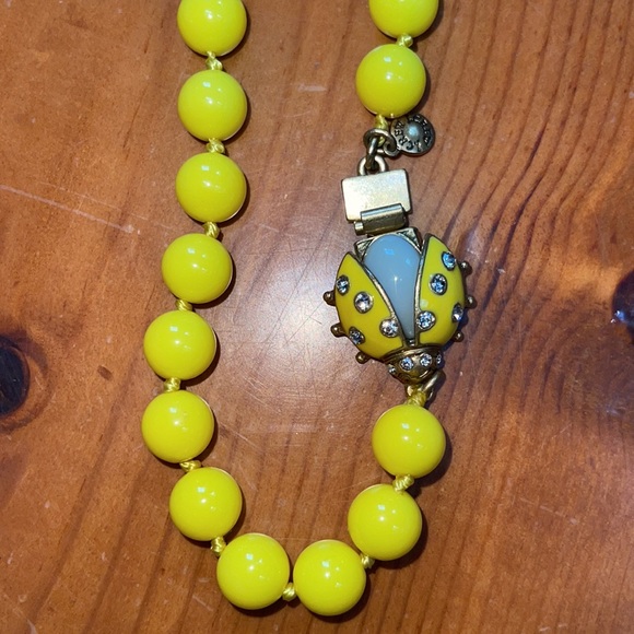 JCrew yellow beaded necklaces (2) with ladybug clasp - Picture 3 of 12